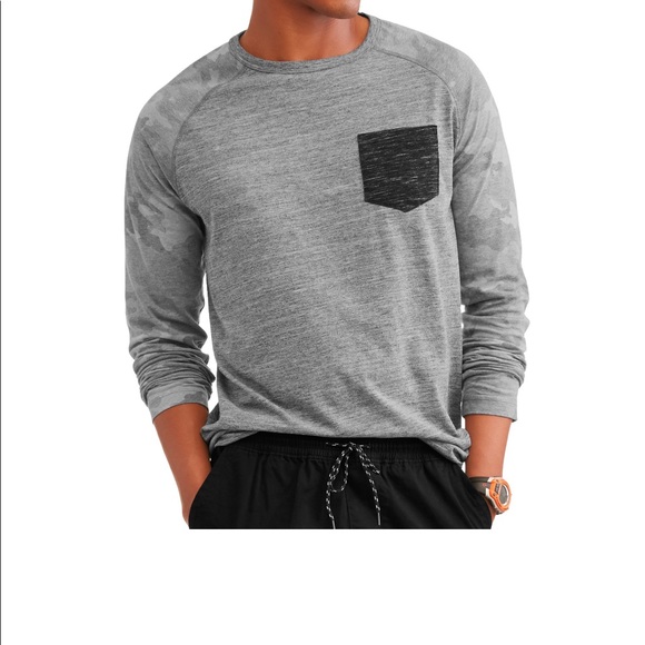 George Other - George Men's long sleeve raglan crew with pocket